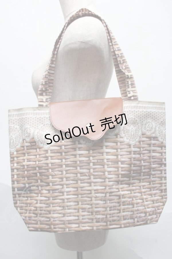 画像1: Q-pot. / ハニーバスケットパッカブルトートバッグ  ブラウン S-25-05-21-022-QP-BG-AS-ZS (1)