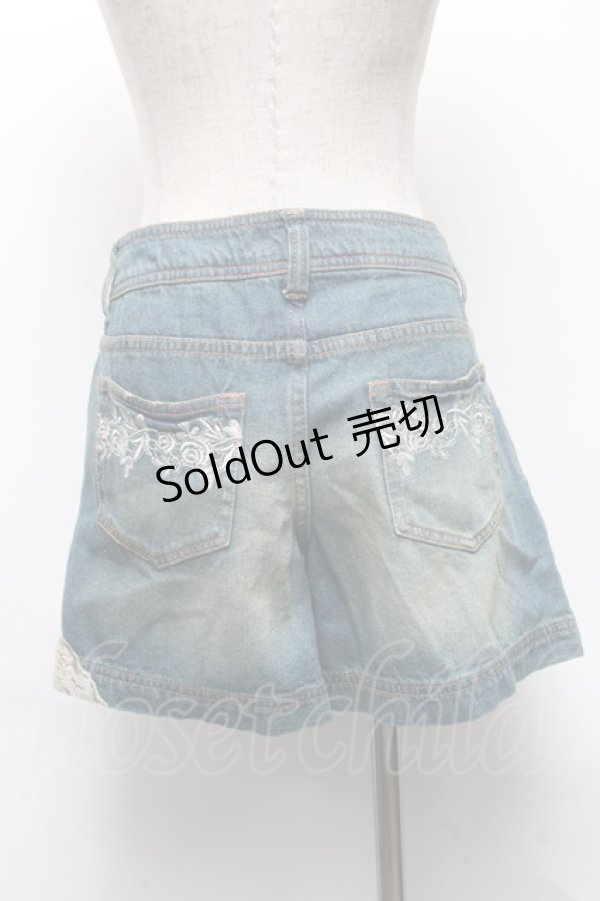 画像2: axes femme / デニムショートパンツ  ブルー S-25-05-22-050-AX-PA-AS-ZS (2)