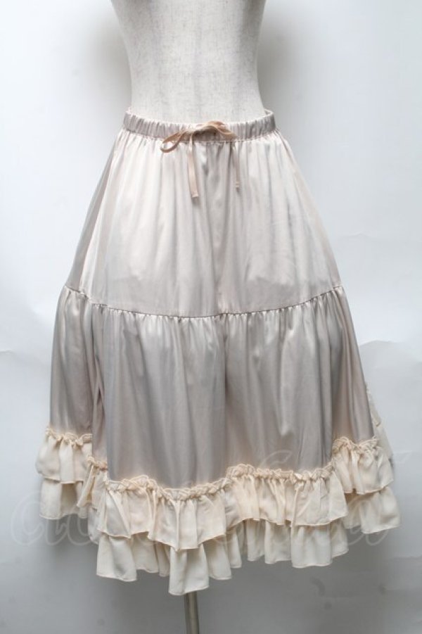 画像1: axes femme kawaii / ミディフリルペチスカート  ベージュ S-25-05-22-051-AX-SK-AS-ZS (1)