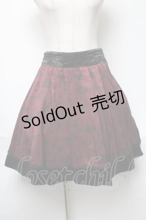 画像: axes femme / メルヘン柄スカート  ワイン S-25-05-22-055-AX-SK-HR-ZS