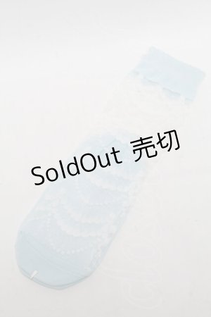 画像: Angelic Pretty / Lacyクルー丈ソックス  サックス S-25-05-22-1006-AP-ZA-HR-ZS