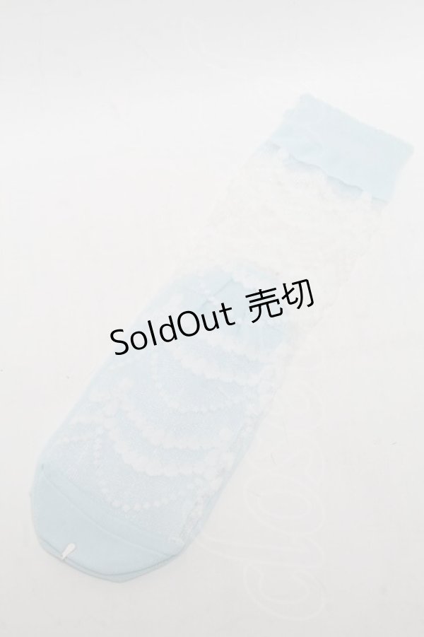 画像1: Angelic Pretty / Lacyクルー丈ソックス  サックス S-25-05-22-1006-AP-ZA-HR-ZS (1)