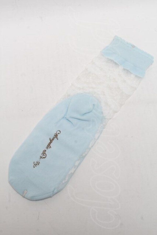 画像2: Angelic Pretty / Lacyクルー丈ソックス  サックス S-25-05-22-1006-AP-ZA-HR-ZS (2)