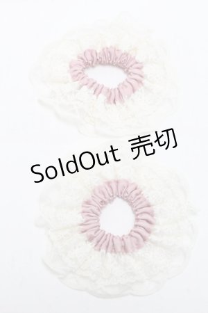 画像: m petit by misako / AMレース2Pシュシュ  ピンク S-25-05-22-1007-LO-ZA-HR-ZS