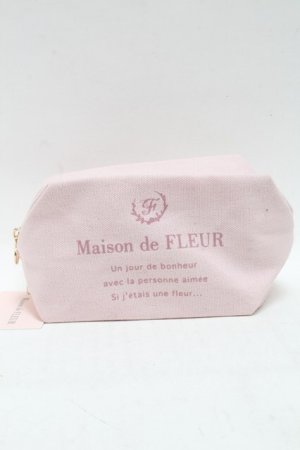 画像: Maison de FLEUR / ブランドロゴプリントポーチ  ピンク S-25-05-22-1008-LO-ZA-HR-ZS