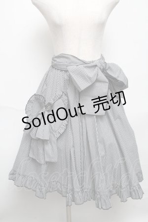 画像: Physical Drop / ハートポケットサーキュラースカート  黒ｘ白 S-25-05-22-1056-LO-SK-AS-ZS