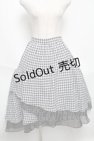 画像: axes femme POETIQUE / ギンガムチェックイレヘムSK  黒ｘ白 S-25-05-22-1057-AX-SK-AS-ZS