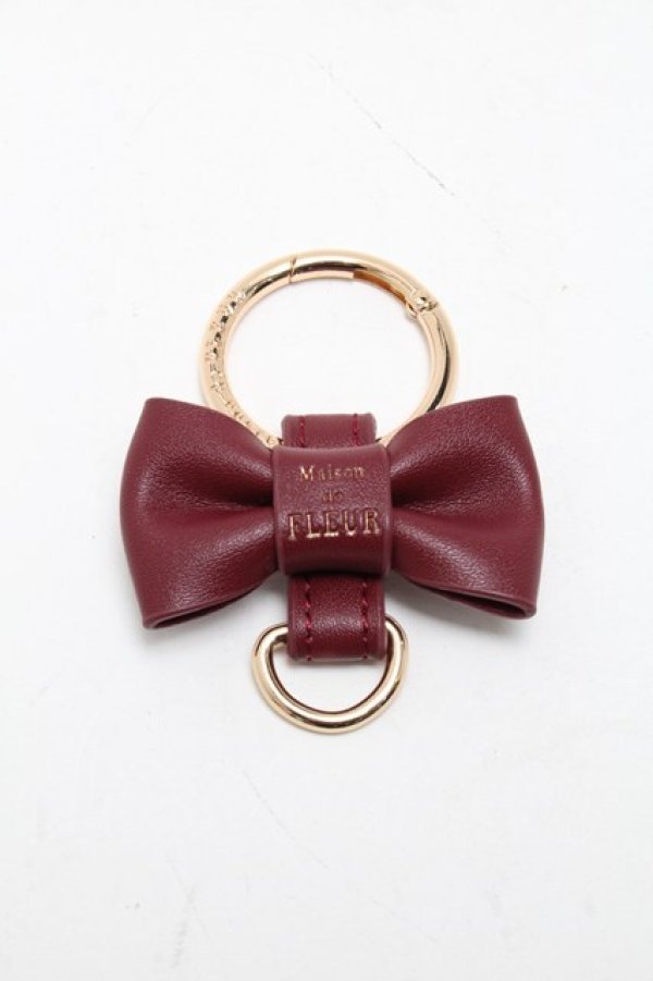 画像1: Maison de FLEUR / リボンキーリング  ワイン S-25-05-22-1013-LO-BG-HR-ZS (1)