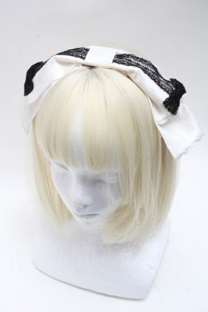 画像: Angelic Pretty / Mademoiselleカチューシャ  黒ｘ白 S-25-05-22-1024-AP-AC-HR-ZS
