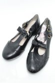 画像1: m petit by misako / AMPUリボンストラップパンプス  黒 S-25-05-22-1031-LO-SH-HR-ZS (1)