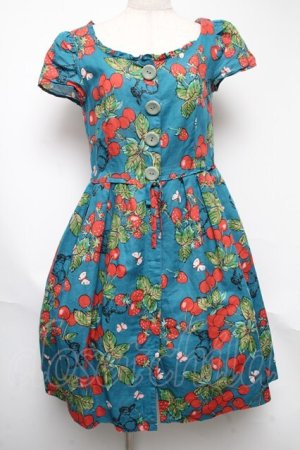 画像: Jane Marple / springガーデンプリントのハイウエストホルターサンドレス  ブルー S-25-05-22-024-JM-SK-HR-ZS