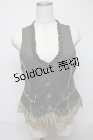 画像: axes femme / ビジューボタンベスト  カーキ S-25-05-23-049-AX-TO-AS-ZS