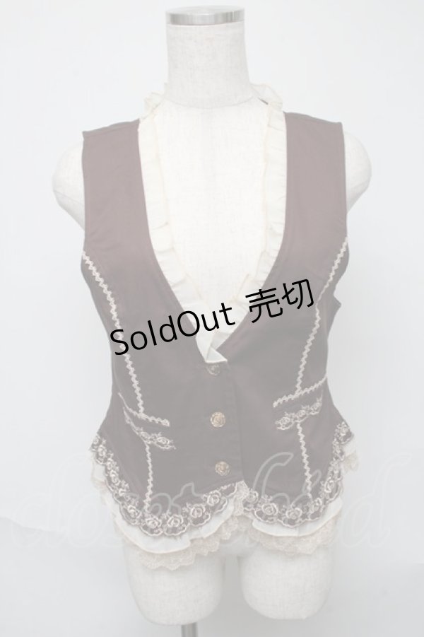 画像1: axes femme / 綿クラシックベスト  ブラウン S-25-05-23-050-AX-TO-AS-ZS (1)