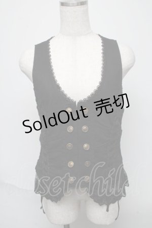 画像: axes femme / はしごレースベスト  黒 S-25-05-23-054-AX-BL-AS-ZS