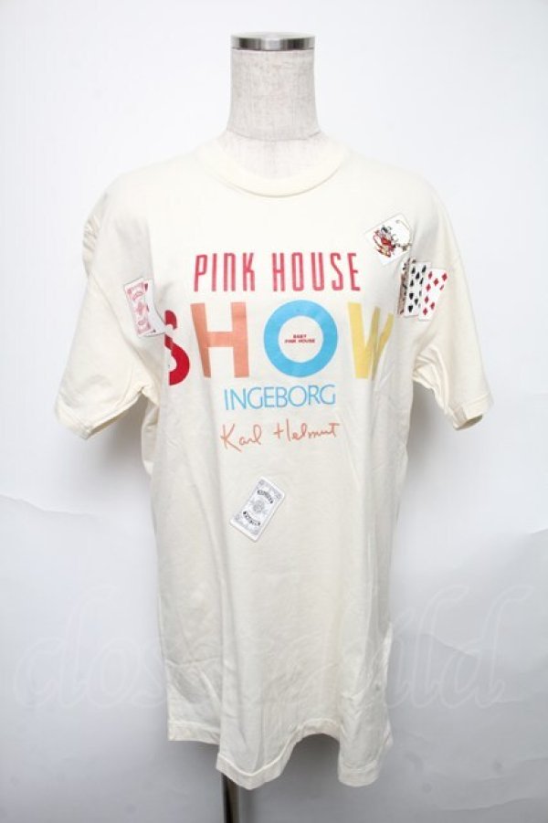 画像1: Karl Helmut / ロゴｘトランププリントTシャツ  キナリ S-25-05-23-002-EL-TO-HR-ZS (1)