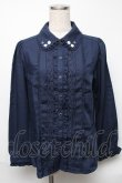 画像1: axes femme / 巻きバラ付きブラウス  紺 S-25-05-23-025-AX-BL-AS-ZS (1)
