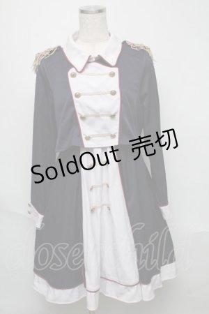 画像: Amavel / Royal Palace Fanfareミドル丈ワンピース  ネイビー S-25-05-23-029-CA-OP-HR-ZS