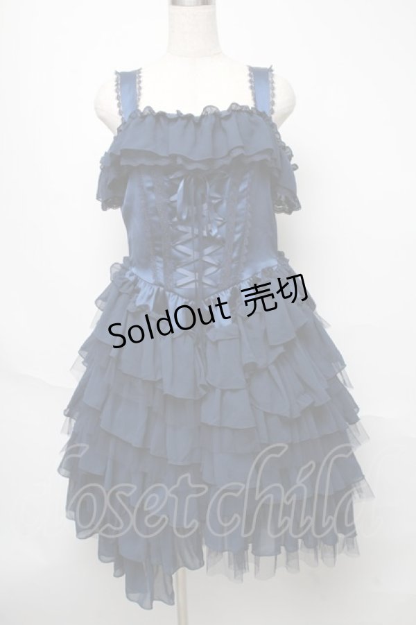 画像1: Vallee lys / 【プラスサイズ】ノネットジャンパースカート XL ネイビー S-25-05-23-038-GO-OP-HR-ZS (1)