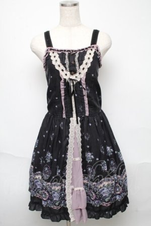 画像: axes femme / 花リース柄ワンピース  黒 S-25-05-23-042-AX-OP-AS-ZS