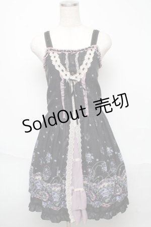 画像: axes femme / 花リース柄ワンピース  黒 S-25-05-23-042-AX-OP-AS-ZS