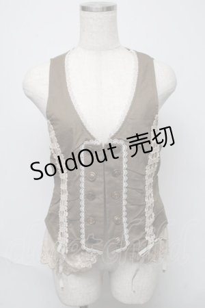 画像: axes femme / はしごレースベスト  カーキ S-25-05-23-045-AX-BL-AS-ZS