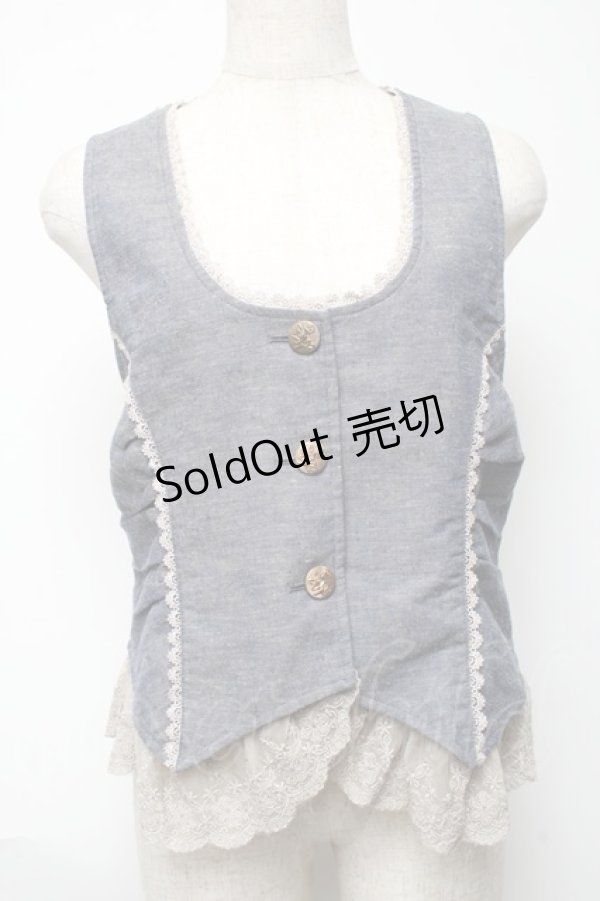 画像1: axes femme / バックレース使いベスト  ブルー S-25-05-24-007-AX-TO-AS-ZS (1)