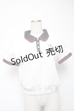 画像: Secret Honey / ハチ刺繍ポロシャツ  白 S-25-05-24-009-CA-BL-HR-ZS