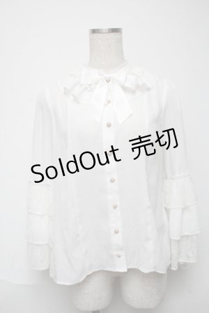 画像: axes femme kawaii / 3段フリル姫袖ブラウス  白 S-25-05-24-011-AX-BL-AS-ZS
