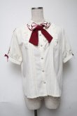 画像1: axes femme POETIQUE / カラーリボン刺 半袖ブラウス  キナリ S-25-05-24-012-AX-BL-HR-ZS (1)