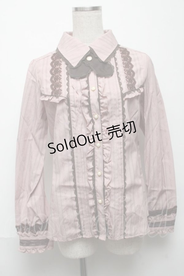 画像1: axes femme / タイ付きフリルブラウス  アワピンク S-25-05-24-020-AX-BL-AS-ZS (1)