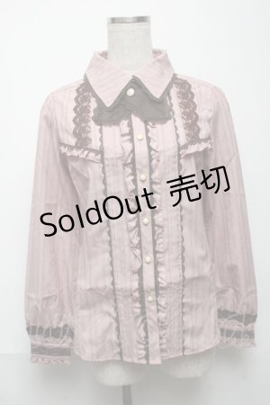 画像: axes femme / タイ付きジャガードブラウス  ピンク S-25-05-24-021-AX-BL-AS-ZS