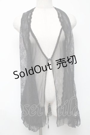 画像: axes femme / レースホルターネックジレ  黒 S-25-05-24-025-AX-TO-AS-ZS