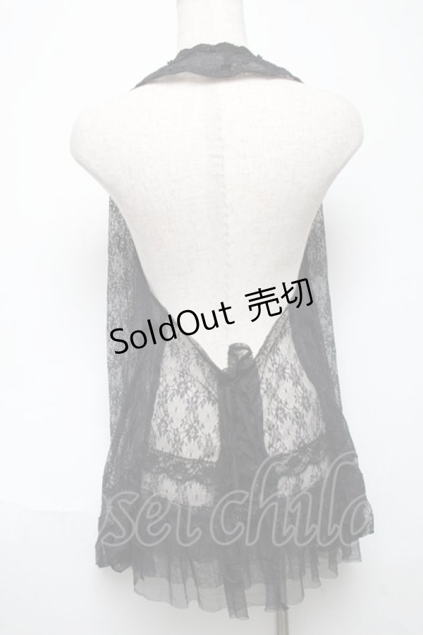 画像2: axes femme / レースホルターネックジレ  黒 S-25-05-24-025-AX-TO-AS-ZS (2)
