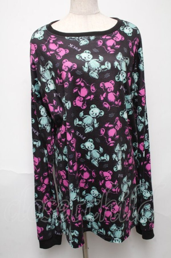 画像1: Drug Honey / スケルトンテディカットソー  黒 S-25-05-24-040-PU-TO-AS-ZS (1)