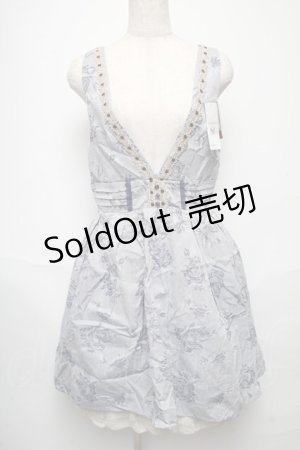 画像: axes femme / バラ柄ジャガードタックワンピース  ブルー S-25-05-24-045-AX-OP-AS-ZI