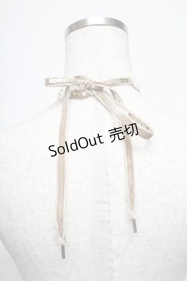 画像2: Jane Marple / レースｘスパンコールチョーカー  オフ S-25-05-25-009-JM-AC-HR-ZS (2)