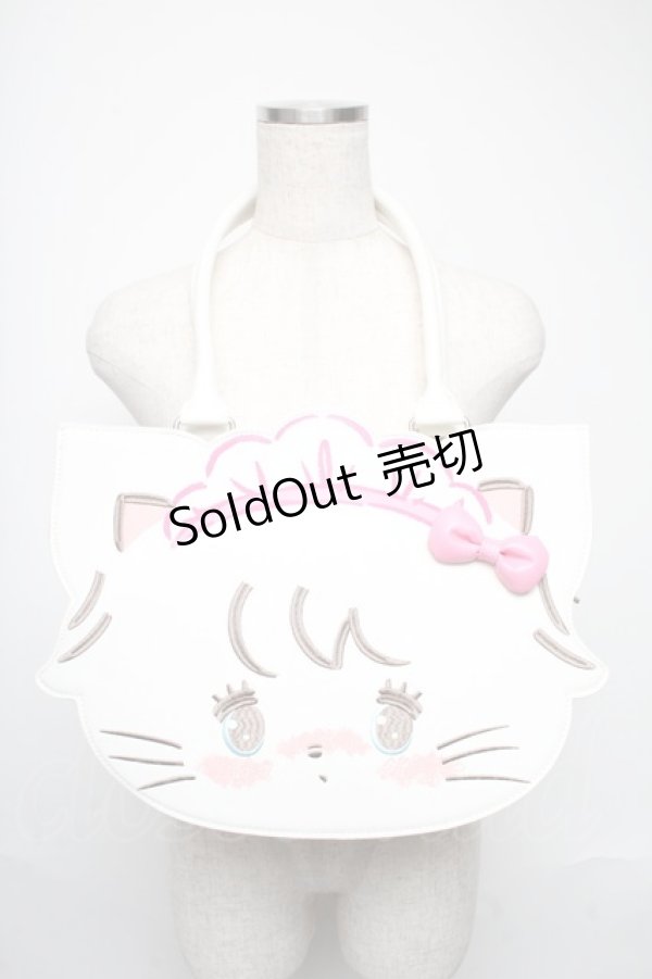 画像1: axes femme kawaii / ムースのおかおトートバッグ  白 S-25-05-25-010-AX-BG-HR-ZS (1)