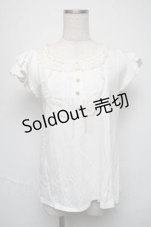 画像: Ank Rouge / ヨーク切替カットソー  白 S-25-05-25-020-CA-TO-AS-ZS