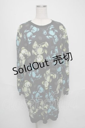 画像: Drug Honey / スケルトンテディスウェット  黒 S-25-05-25-034-PU-TO-AS-ZS