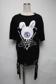 画像1: LISTEN FLAVOR / アイボールバニーカットソー  黒 S-25-05-25-035-PU-TO-AS-ZS (1)