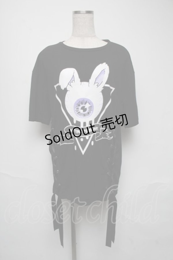 画像1: LISTEN FLAVOR / アイボールバニーカットソー  黒 S-25-05-25-035-PU-TO-AS-ZS (1)