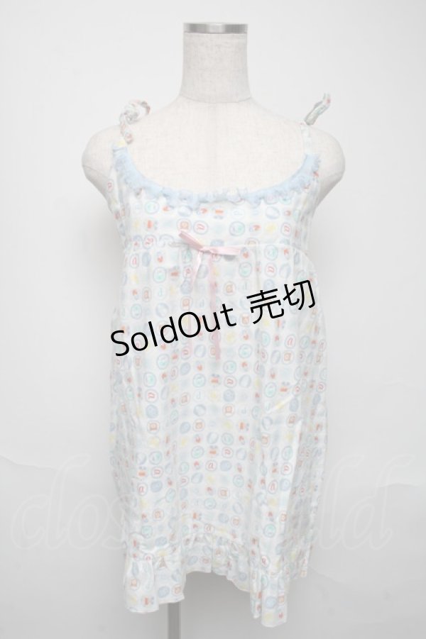 画像1: Nile Perch / カットキャミワンピース  白ｘ青 S-25-05-25-039-LO-OP-AS-ZS (1)
