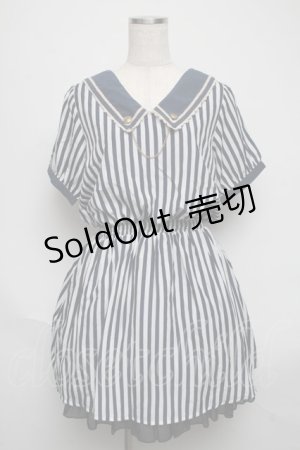 画像: axes femme POETIQUE / ストライプワンピース  紺 S-25-05-25-045-AX-OP-AS-ZS