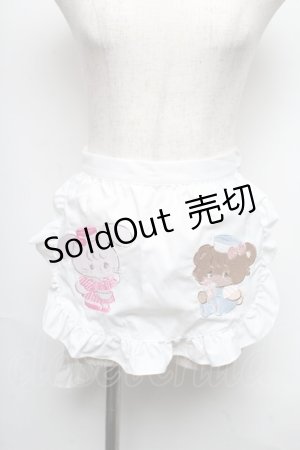 画像: axes femme kawaii / mikkoコラボ刺繍エプロン  白 S-25-05-25-050-AX-SK-HR-ZS