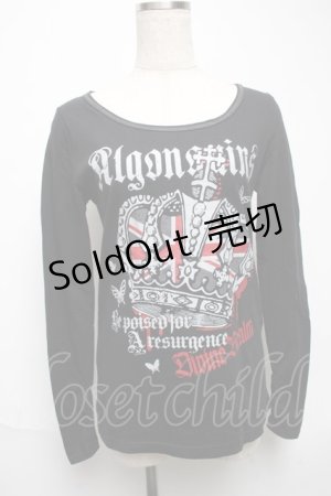 画像: ALGONQUINS / クラウンプリント長袖カットソー  黒 S-25-05-28-041-AL-TO-HR-ZS