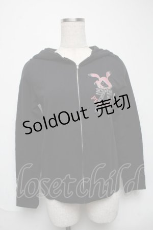 画像: PEACE NOW / プリントジップパーカー  黒 S-25-05-28-043-PU-BL-HR-ZS
