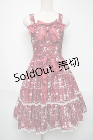 画像: metamorphose / なかよしゆきあそびハイウエストジャンパースカート  エンジ S-25-05-28-055-ME-OP-HR-ZS