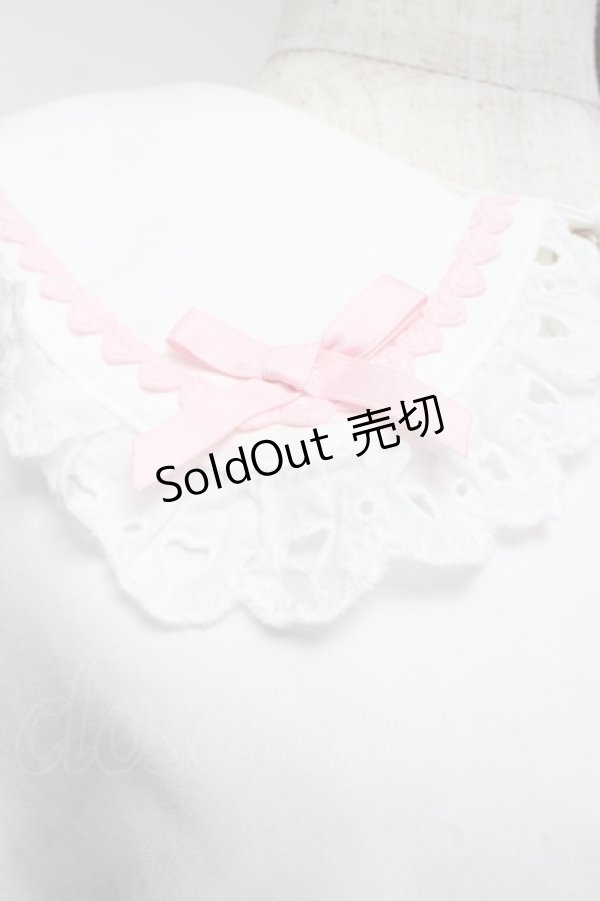 画像3: axes femme kawaii / 梯子レース半袖ブラウス  白ｘピンク S-25-05-28-022-AX-BL-AS-ZI (3)