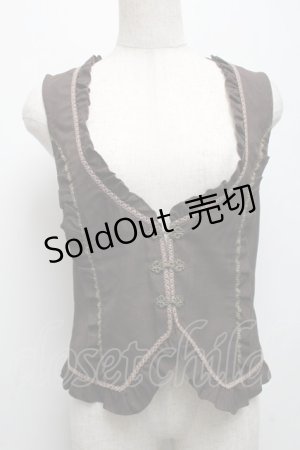 画像: axes femme / アンティーク風フック釦ベスト  ブラウン S-25-05-28-032-AX-TO-HR-ZS