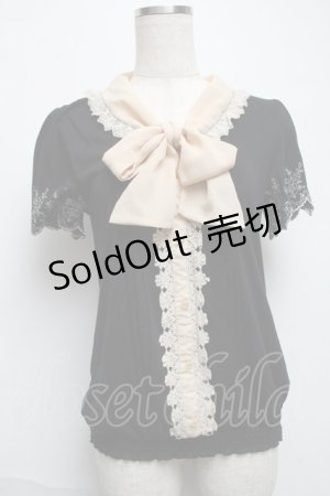 画像: axes femme POETIQUE / バラ刺繍カットプルオーバー  黒 S-25-05-28-037-AX-TO-HR-ZS